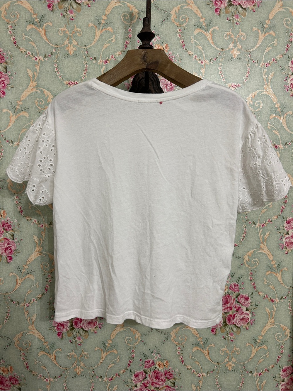 RAILS white embroidered eyelet short sleeve babydoll t-shirt top size multi EUC - Picture 5 of 10